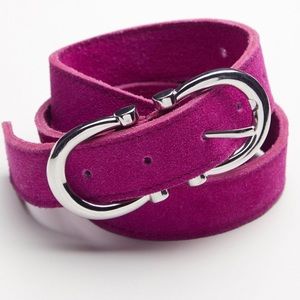 FREE PEOPLE suede hot pink belt